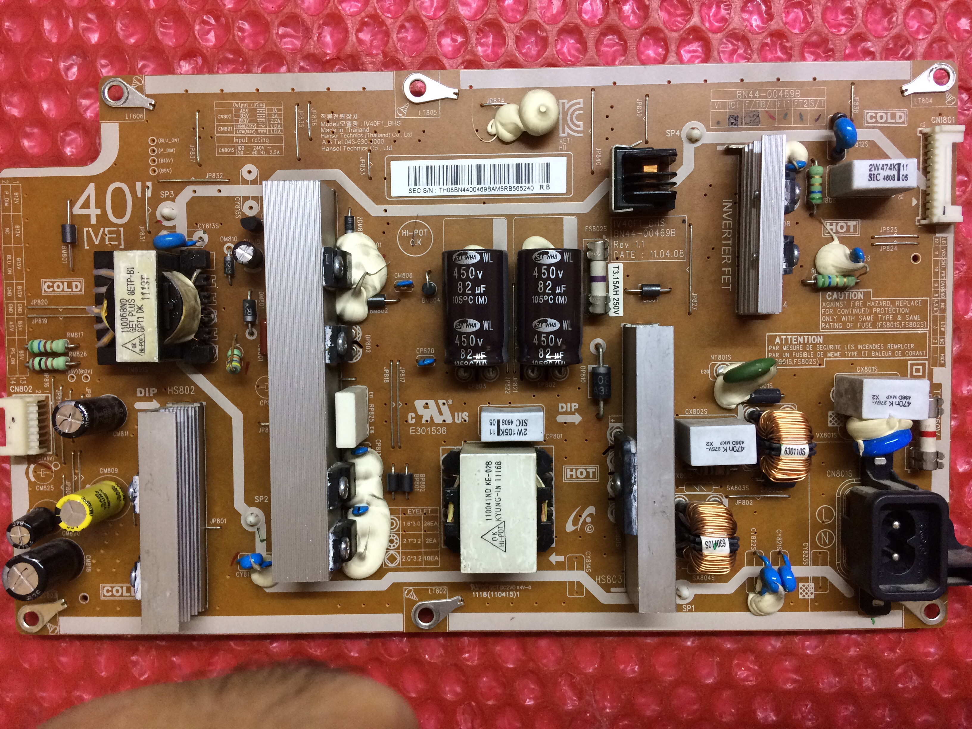 Samsung LCD TV power kart BN44-00469B