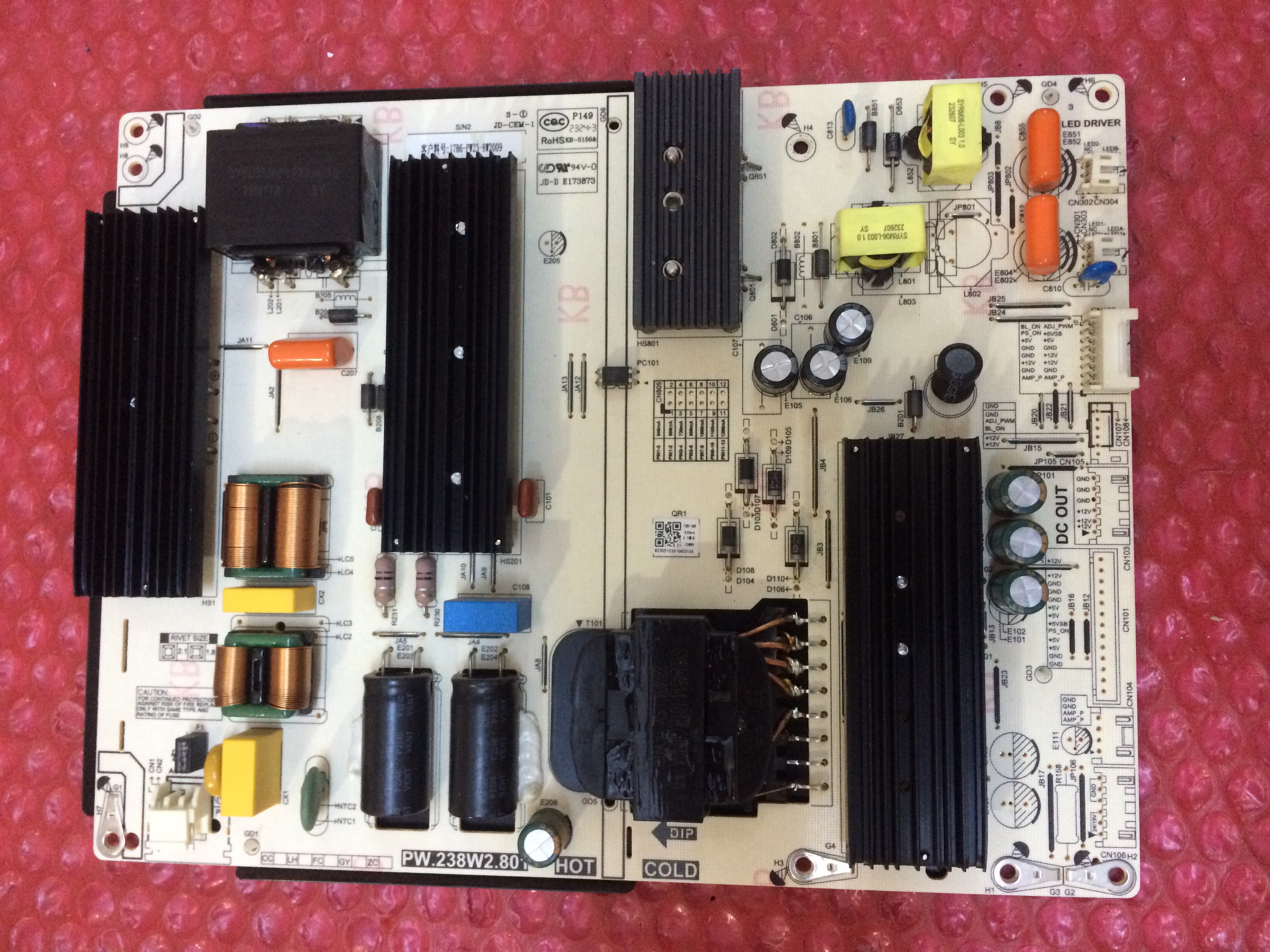 ONVO LED TV power  board PW.238W2.801