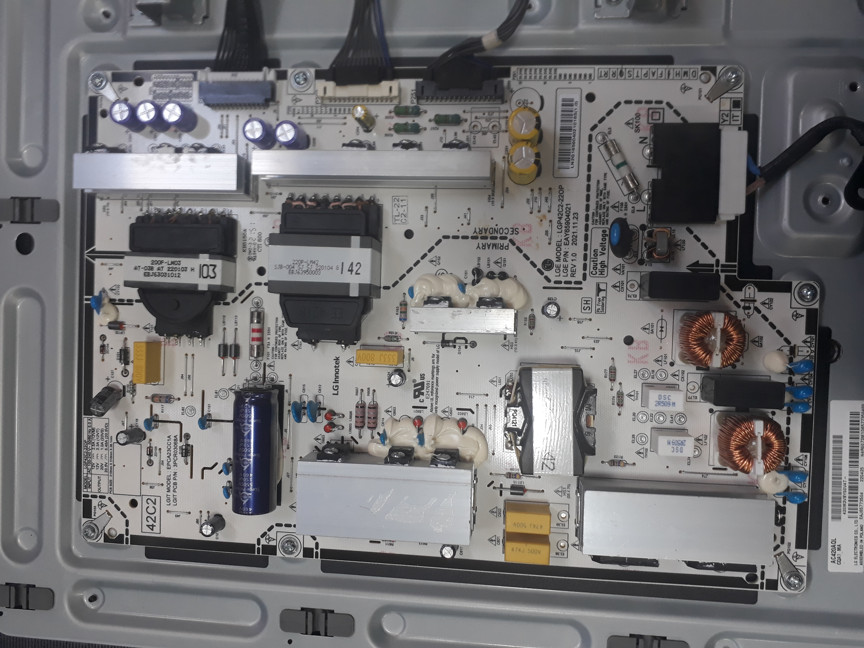 LG OLED TV OLED42C24LA  power kart LGP42C2-22OP  EAY65904021