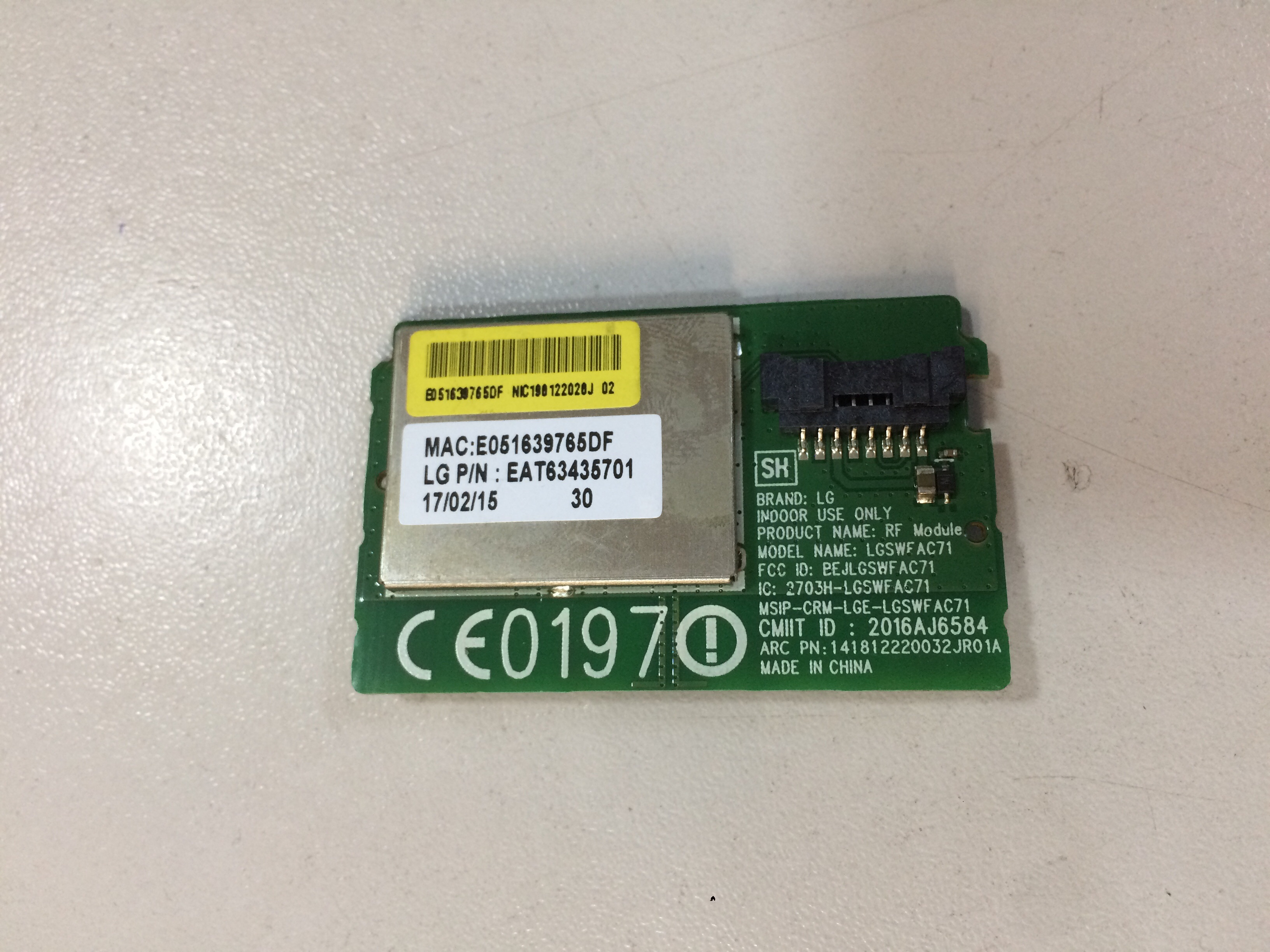 LG wi-fi modül LGSWFAC71-EAT63435701